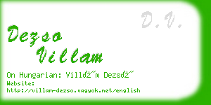 dezso villam business card